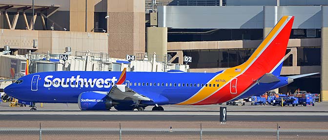 Southwest Boeing 737-8 Max N8012L, Phoenix Sky Harbor, October 16, 2017